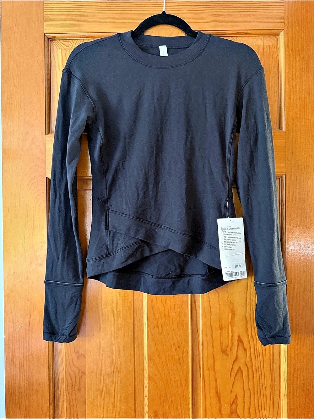 lululemon Close to Crossing LS *Rulu Long Sleeve Athletic Top Black Size 4